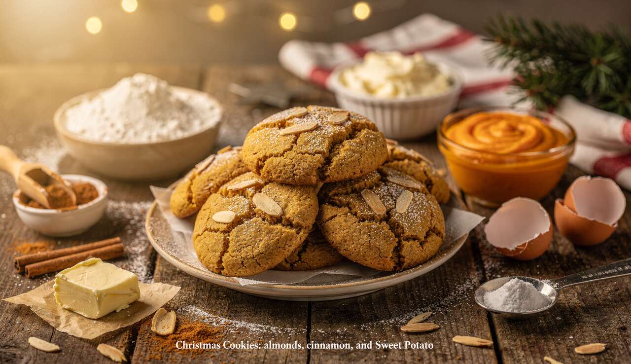 Biscuits de Noël : amandes, cannelle et patate douce