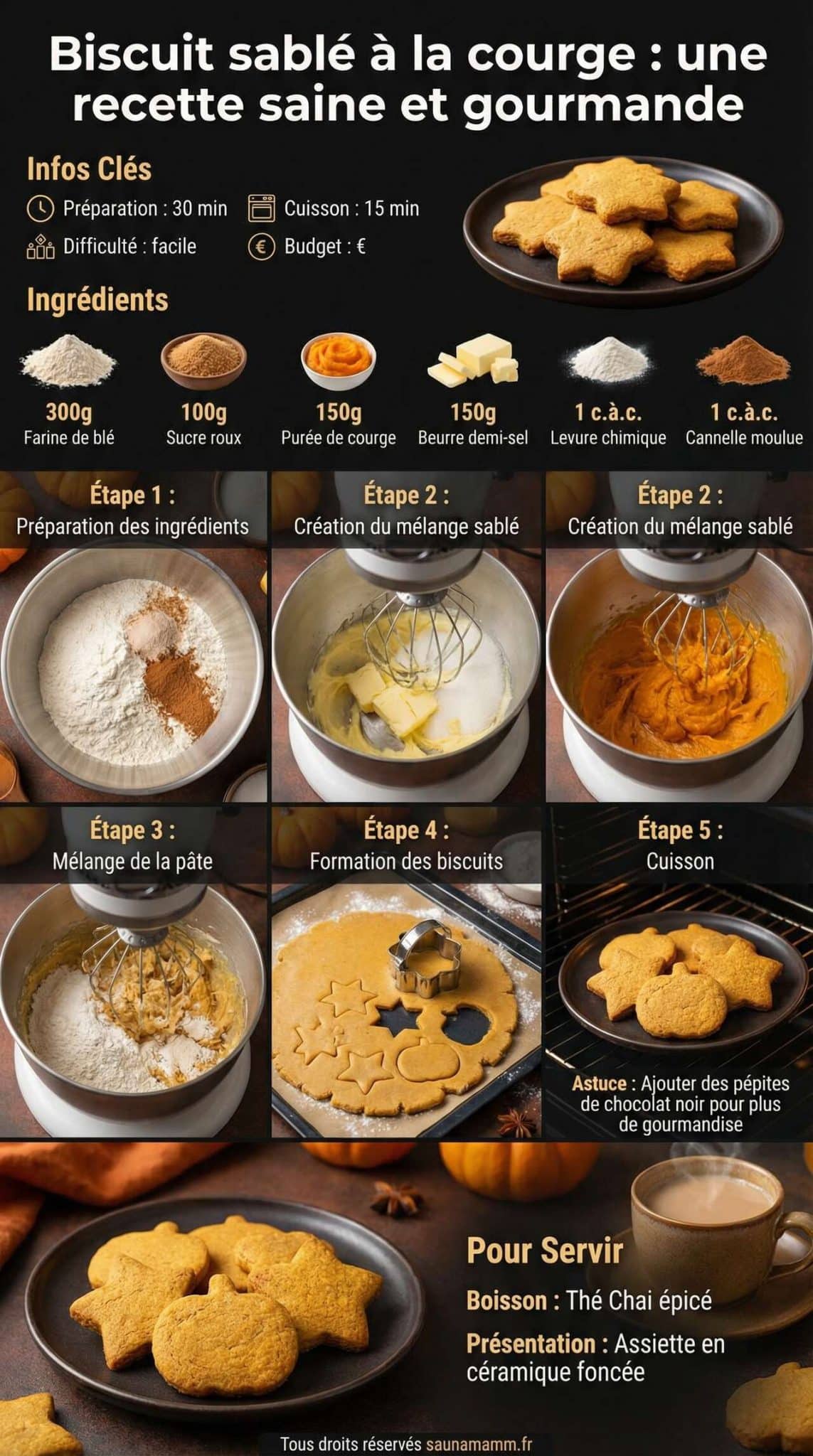 Fiche recette Biscuit sabl&eacute; &agrave; la courge : une recette saine et gourmande