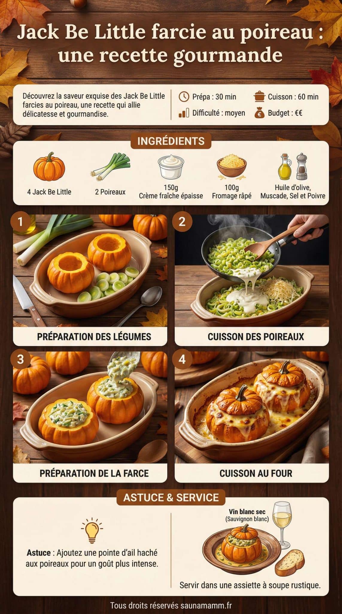Fiche recette Jack Be Little farcie au poireau : une recette gourmande