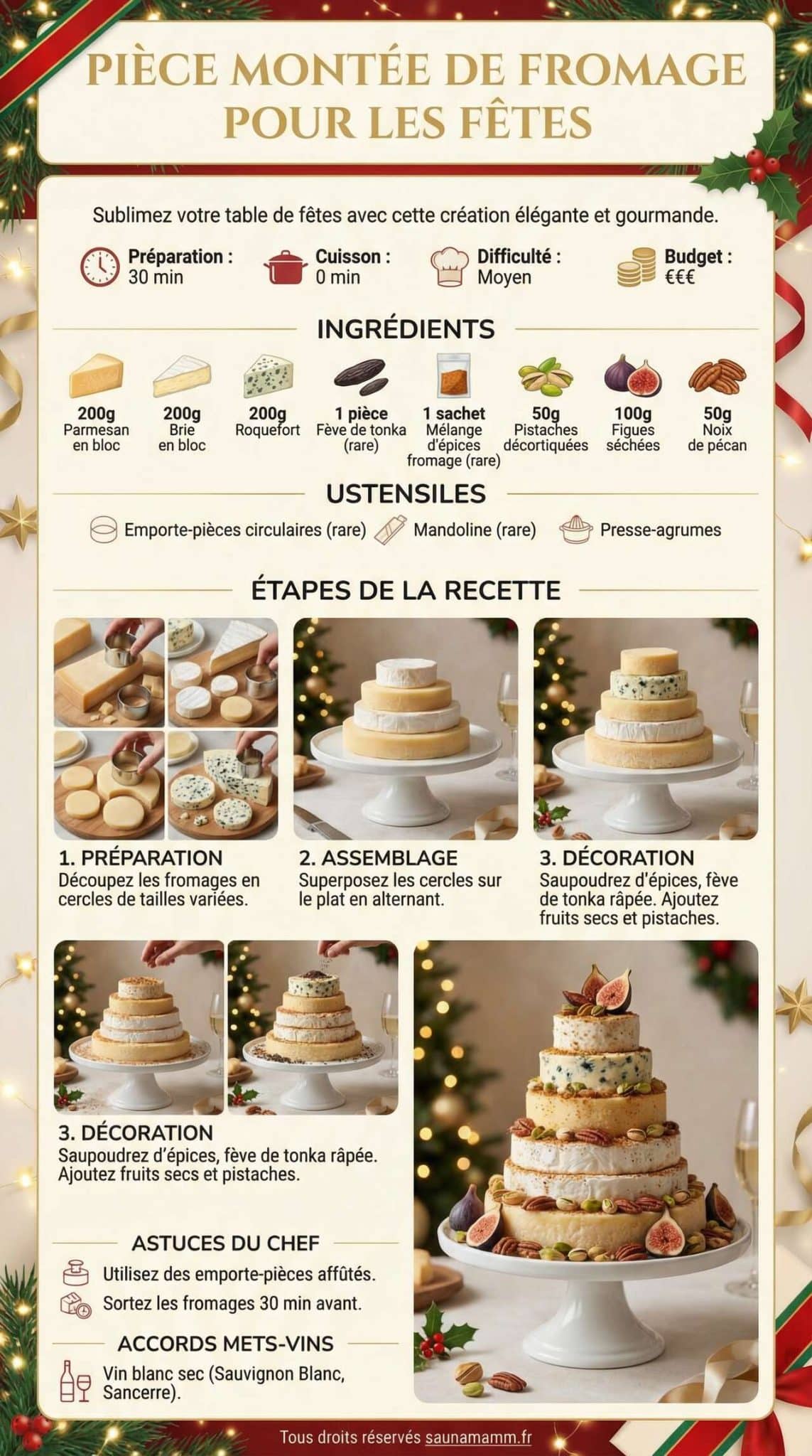 Fiche recette Pi&egrave;ce mont&eacute;e de fromage pour les f&ecirc;tes