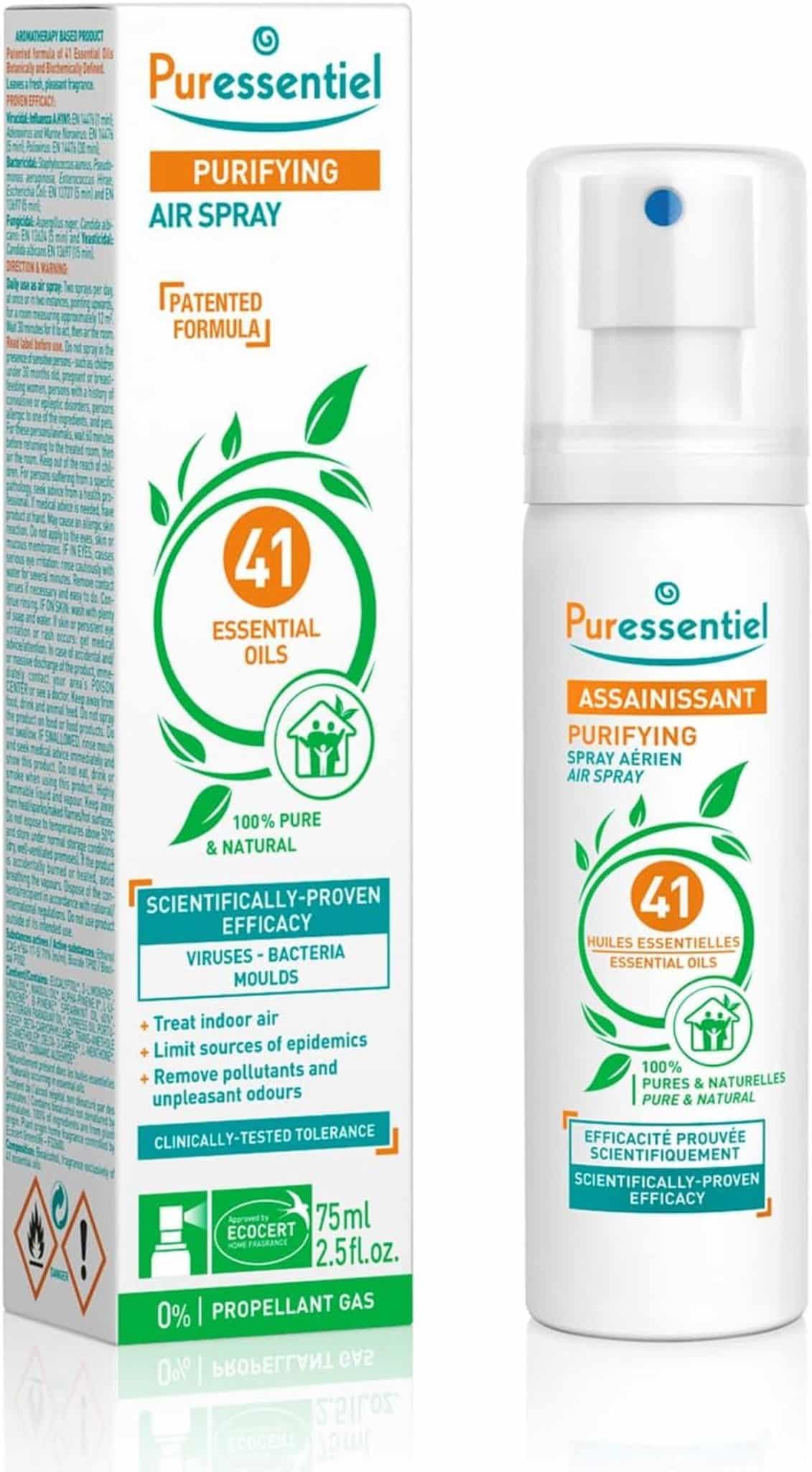 Test du spray assainissant Puressentiel aux 41 huiles essentielles