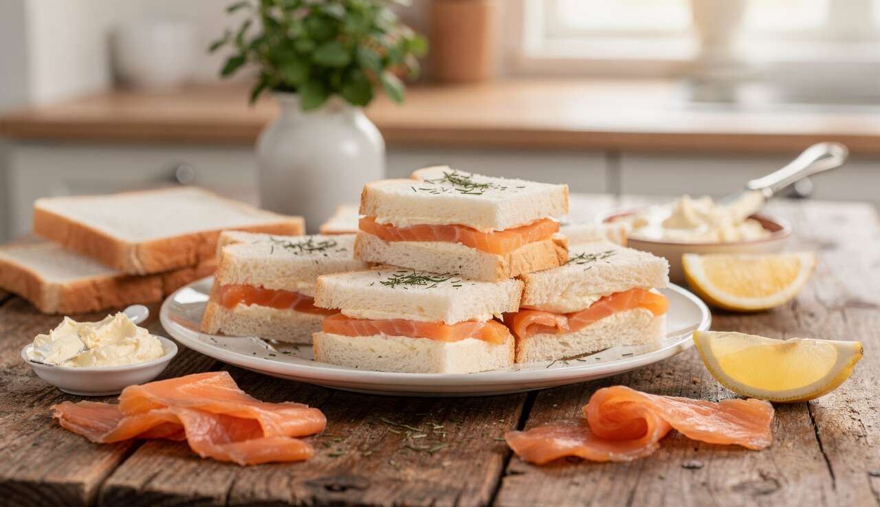 Recette Facile de Mini Sandwichs au Saumon et Fromage