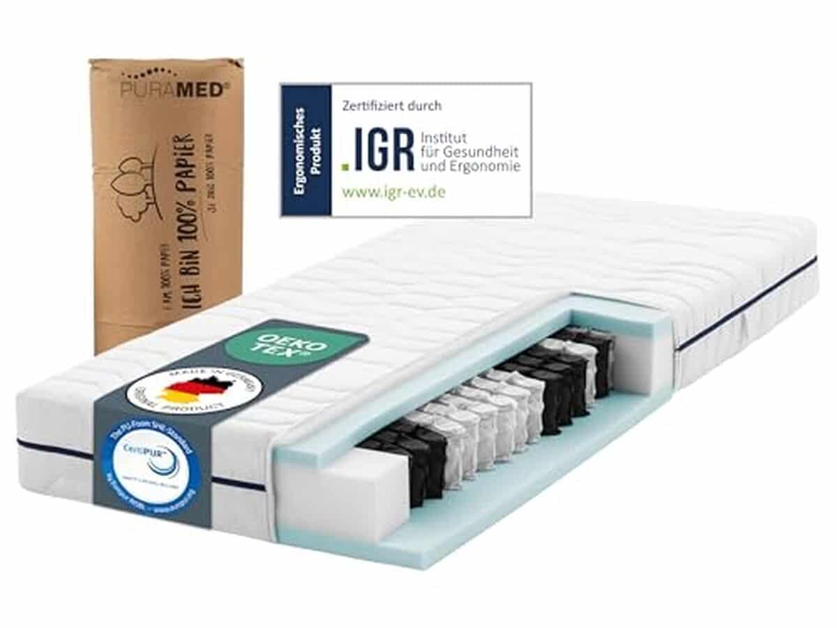 Test : matelas PURAMED 80 x 200 cm ergonomique 7 zones