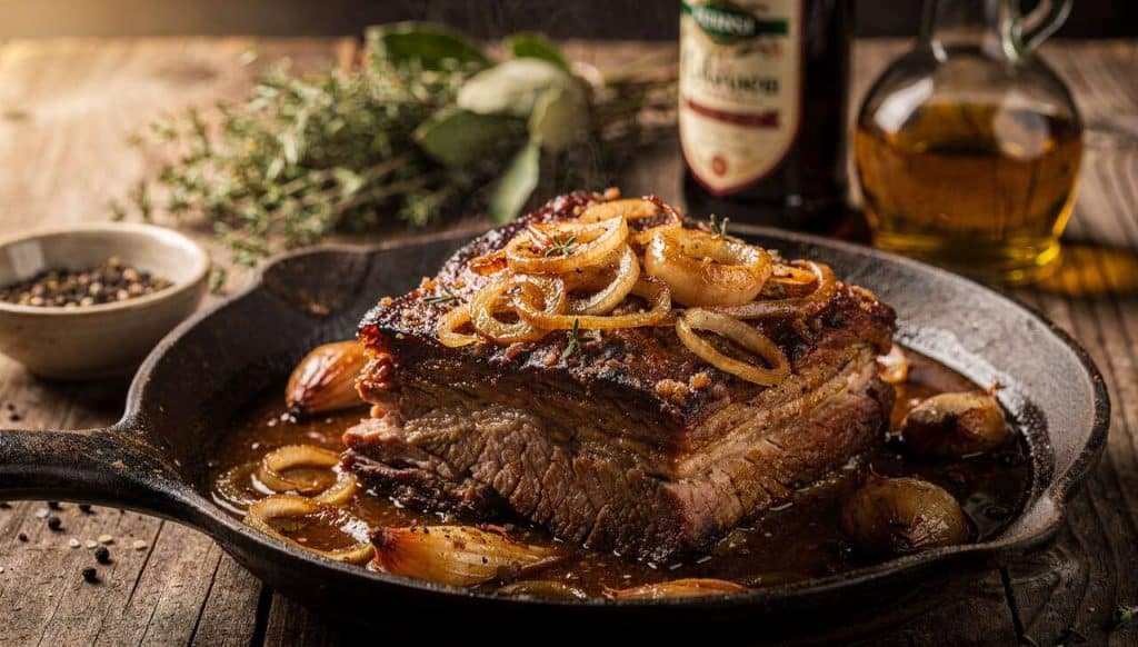 Porc mijoté à la bière et échalotes : recette savoureuse