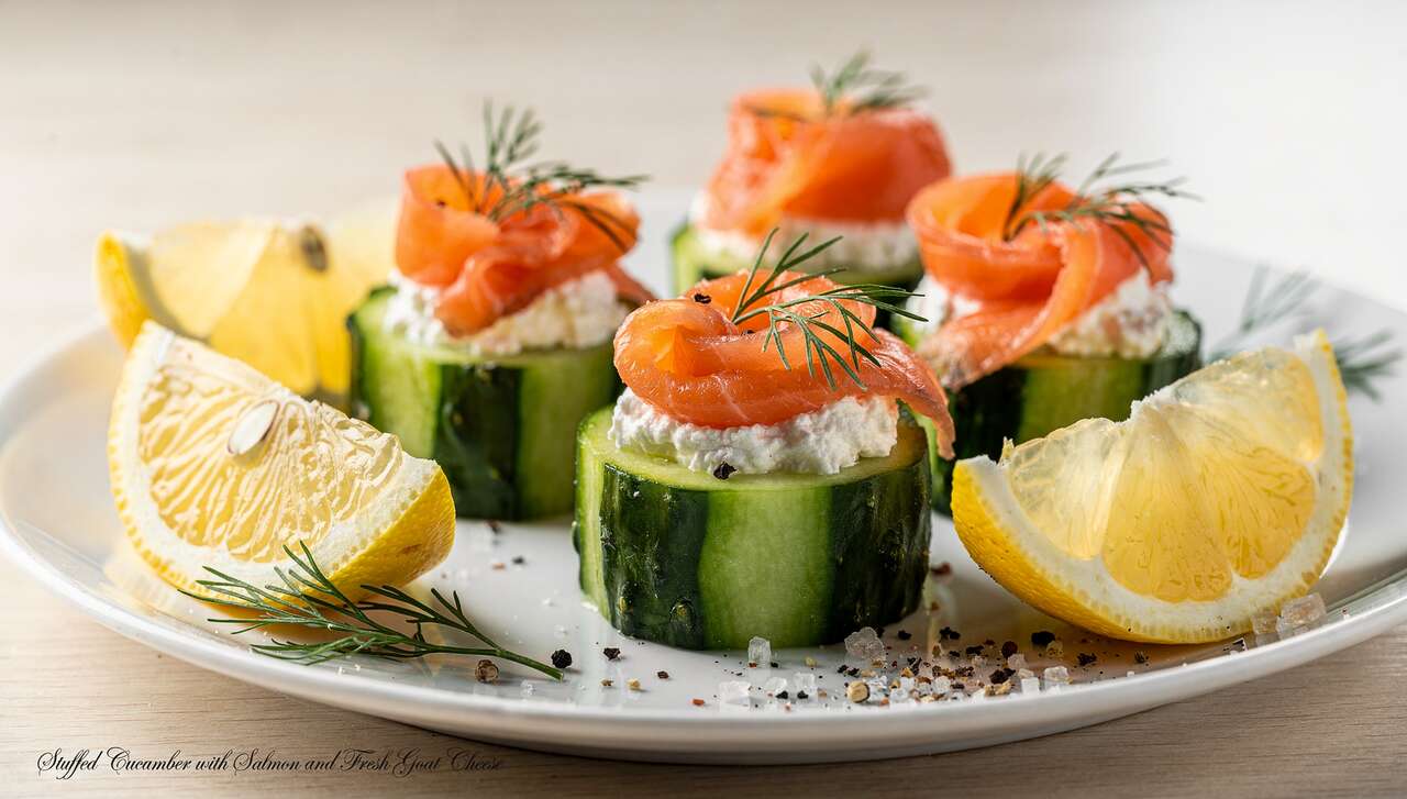 Concombre Farci au Saumon et Chèvre Frais