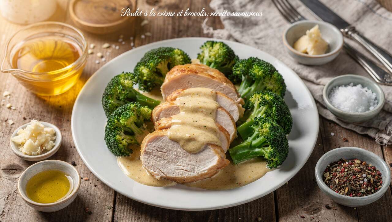 Poulet à la crème et brocolis : recette savoureuse