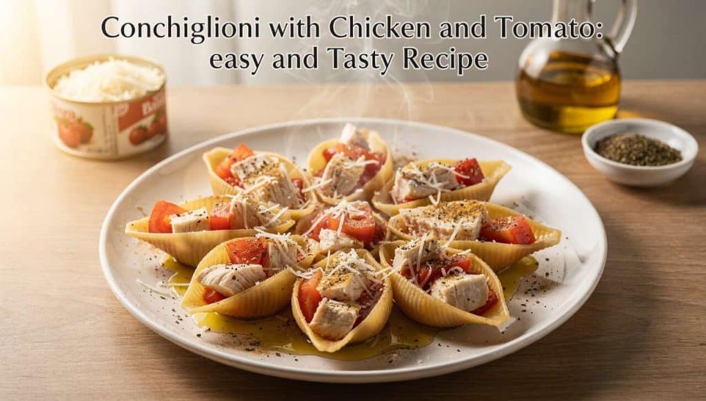 Conchiglioni au poulet et tomate : recette facile et savoureuse