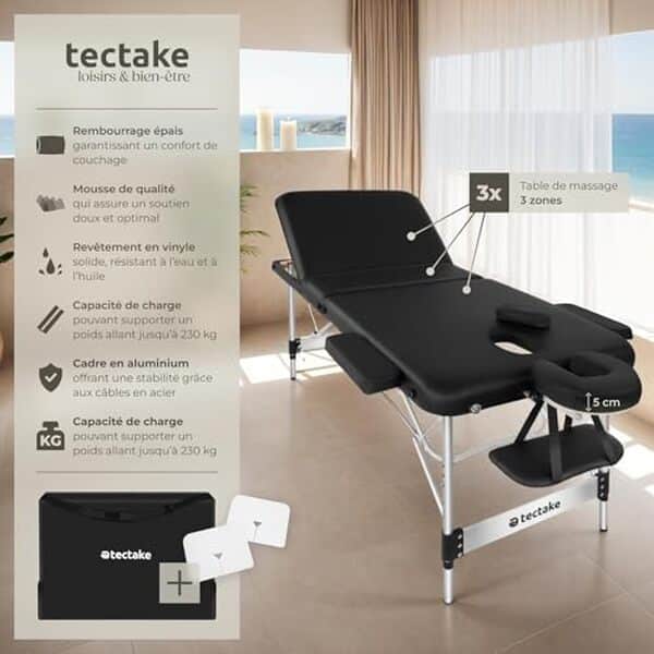Découvrez notre test complet de la table de massage portable TecTake 3 zones en aluminium. Analysez son confort, sa robustesse et ses caractéristiques pratiques pour un choix éclairé.