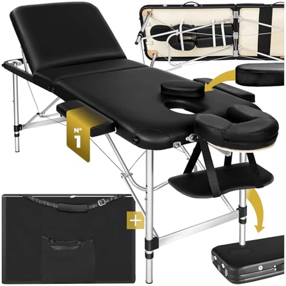 Test : table de massage pliante TecTake 3 zones en aluminium