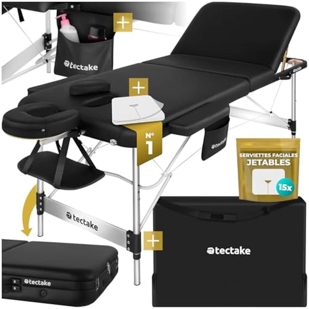 Test : table de massage TecTake 3 zones aluminium portable