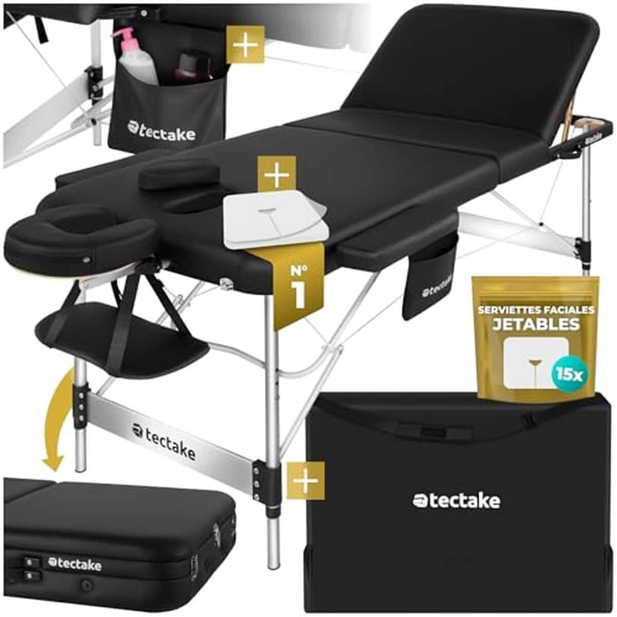 Test : table de massage TecTake 3 zones aluminium portable