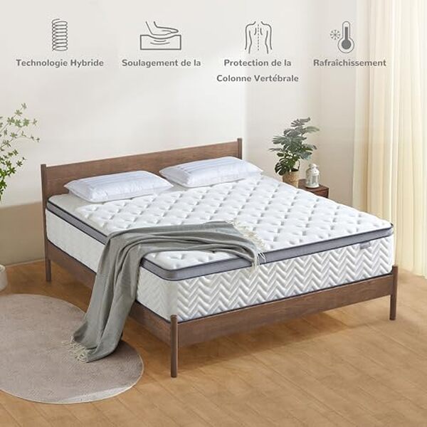 Découvrez notre test du matelas Lynnbery 180x200 cm hybride, alliant confort et fermeté pour des nuits reposantes.