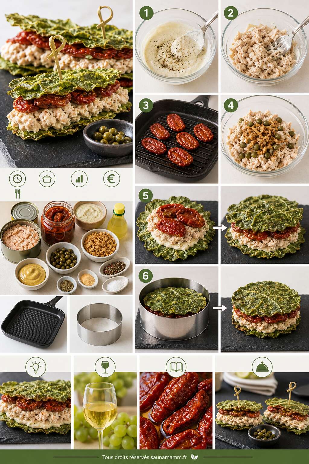 Fiche recette Sandwich au poulet et tomates confites sans pain : recette santé Fiche recette Sandwich au poulet et tomates confites sans pain : recette santé