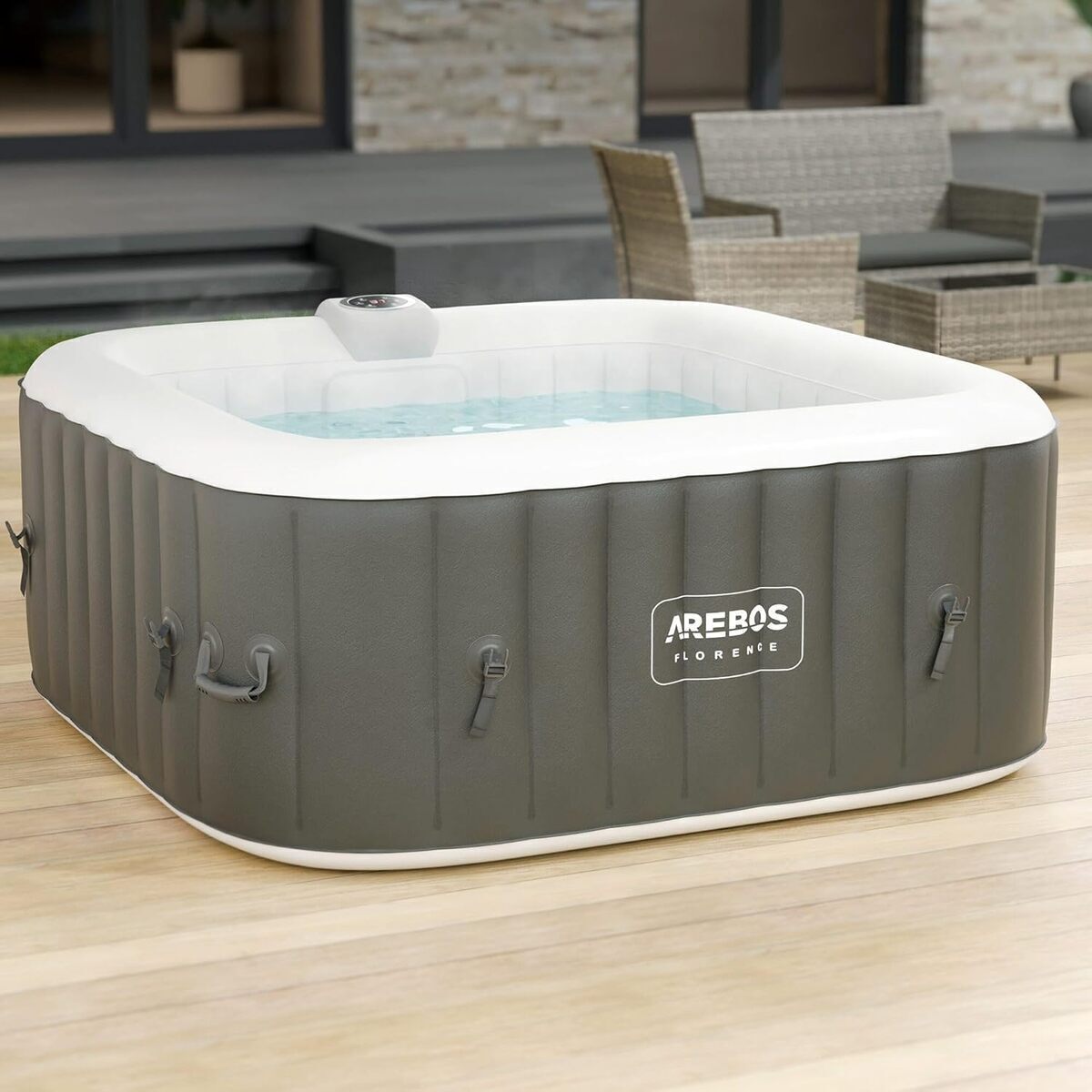 Test : spa gonflable carré Arebos pour 4 personnes, 100 jets massage