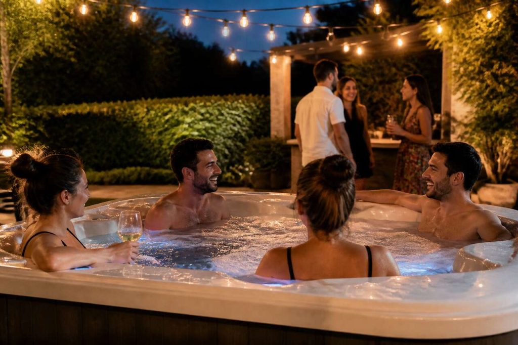 Organisez une soirée d'été conviviale autour de votre spa : astuces et conseils