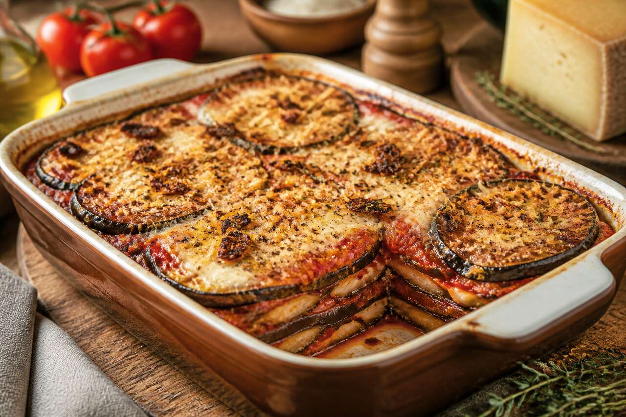 Recette de gratin d'aubergine à la tomme fermière