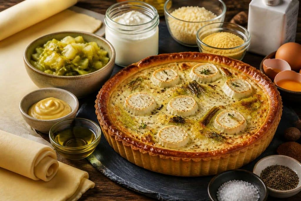 Recette de tarte aux poireaux et chèvre frais