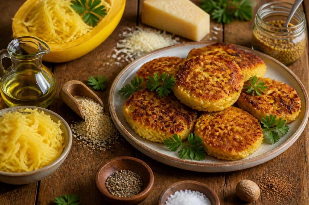 Galettes de courge spaghetti à la moutarde : recette saine et savoureuse