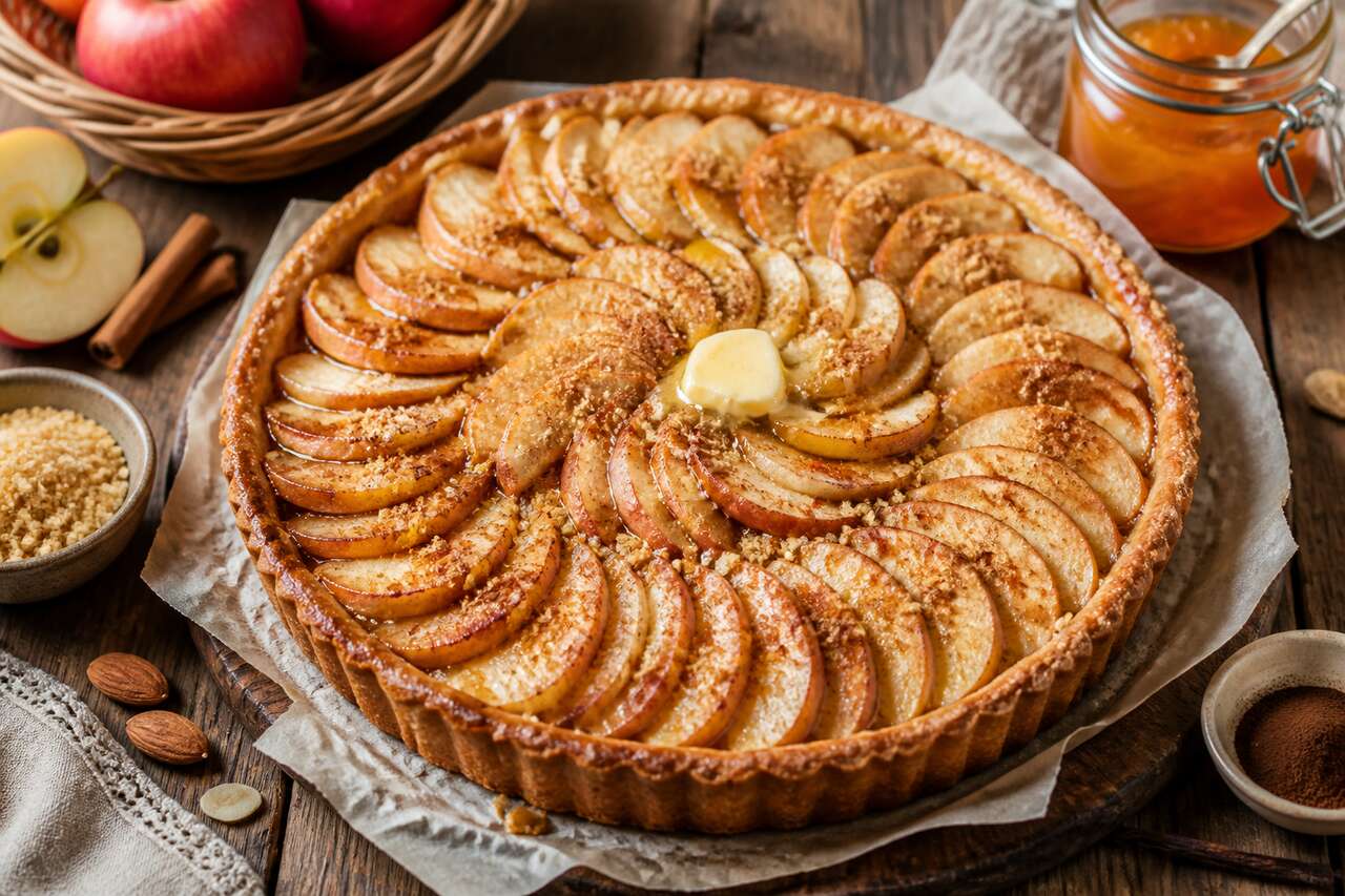Tarte rustique aux pommes et cannelle : recette savoureuse