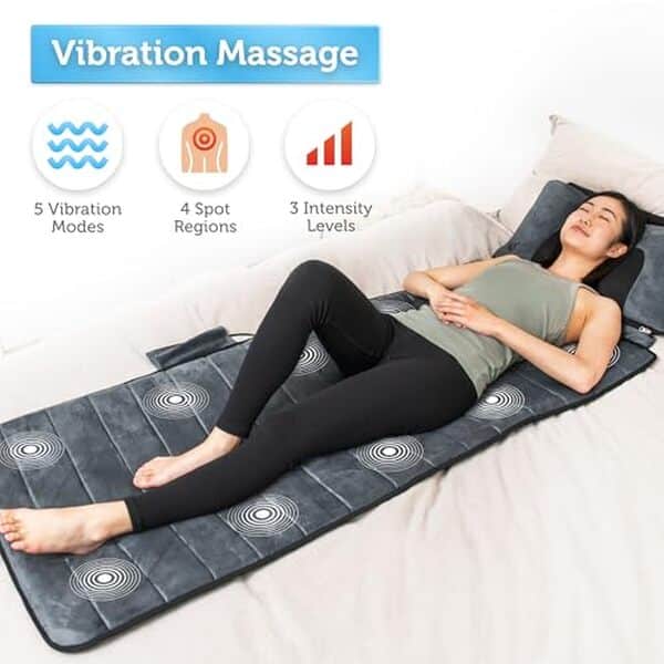 Découvrez le tapis de massage Comfier avec fonction chauffante pour une relaxation totale. Confort optimal et détente assurée à domicile. 