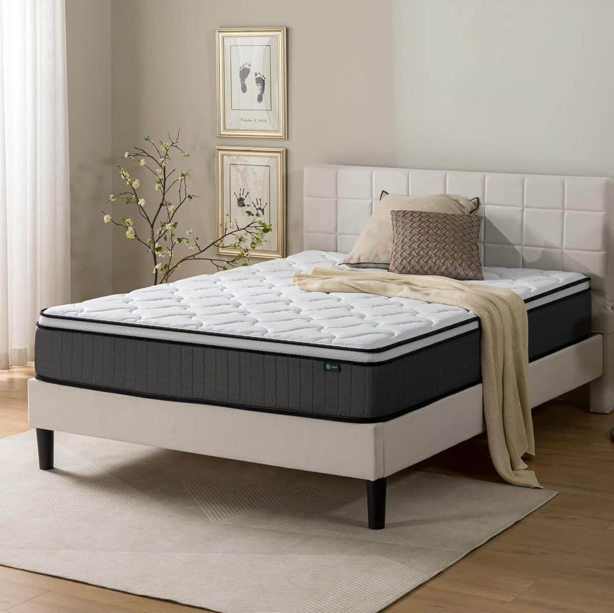 Test zinus tight top : matelas orthopédique à ressorts ensachés 140x200 cm