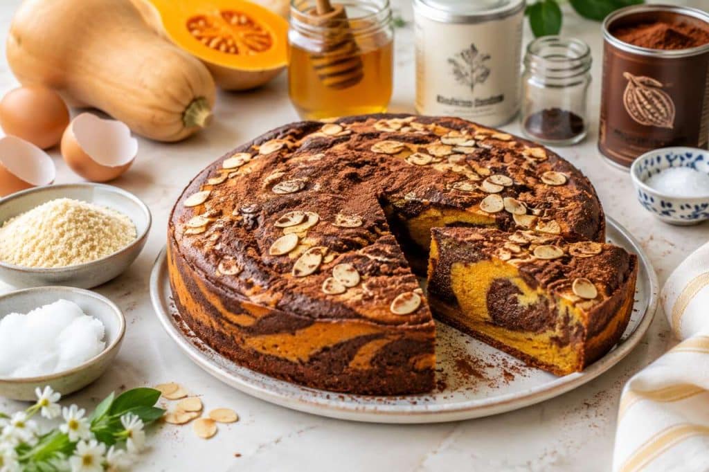 Cake marbré sans farine à la courge - Recette healthy